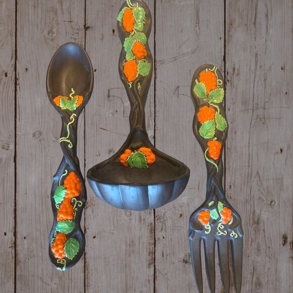 Rare Vintage LARGE 17β ARNELS Kiln Fired Ladle Spoon Fork Circa 1978 - Picture 11 of 12